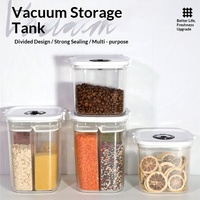 Bocaux de conservation carrés sous vide transparents, anti-humidité, hermétiques en plastique, 3,1-4L, vente en gros
