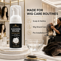Mousse Nettoyante Préparatoire Sans Alcool pour Perruques à Marque Blanche, Nettoyant pour Cuir Chevelu et Ligne Capillaire pour Adhésif de Perruque en Dentelle, Fabricant OEM