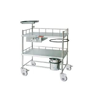 BT-SCT001 hospital Dressing and Medicine Change Cart with one drawer, one dustbin Stainless steel dressing trolley medical carts