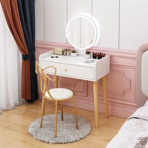 Bureau vanité moderne en bois miroir LED tiroirs de rangement réglables <span class=keywords><strong>tabouret</strong></span> <span class=keywords><strong>pour</strong></span> salle de bain chambre <span class=keywords><strong>coiffeuse</strong></span> maison hôtel vente en gros - Product Image 3