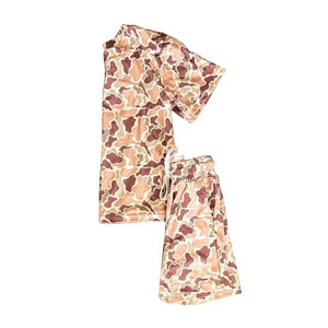 Conjunto de ropa para niño pequeño BSSO1963, diseño personalizado, estampado de camuflaje marrón, venta al por mayor, conjunto de manga corta para niño pequeño - Product Image 1
