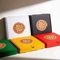 Boîte à pizza en carton ondulé blanc personnalisée de 18 pouces avec impression haute définition pour l'emballage de livraison de pizzas de marque