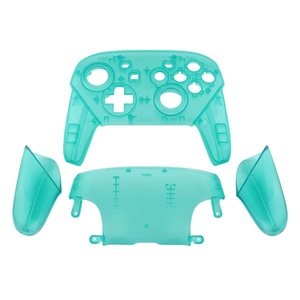 EXtremeRate Clear Pure Green Faceplate Backplate Handles DIY Replacement Full Housing Shell Cover for <b>Switch</b> Pro Controller - Product Image 1