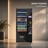 Distributeur de boissons compact 6 sélections, écran LCD 7 pouces, mini distributeur de boissons pour magasin de détail, petit distributeur de sodas CE
