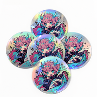 Autocollants en vinyle holographiques Kawaii Anime découpés sur mesure, imperméables, autocollants gothiques pour bouteille d'eau, journal