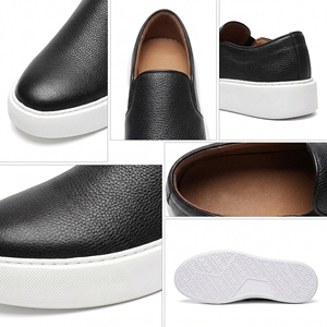 Echte lederen instappers zonder veters, zwart, casual, voor heren - Product Image 2