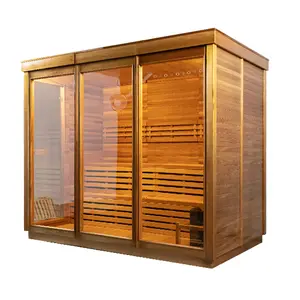 Popular Home Commercial Traditional Sauna Room 4-6 Person Wooden Outdoor Steam Sauna