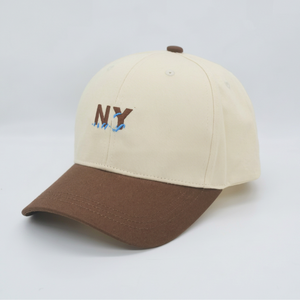 Casquette 5 panneaux personnalisée brodée, bicolore, style baseball, pour papa, avec logo et passepoil, casquettes et chapeaux snapback vierges - Product Image 1