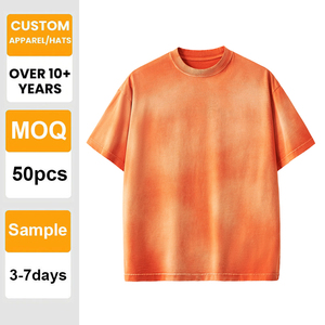 Camiseta Tie Dye Personalizable con Logotipo, 230GSM, Hombros Caídos, Algodón Grueso, Camiseta Blanca para Impresión al por Mayor, Bordado Unisex - Product Image 1