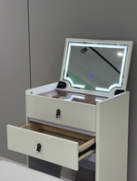 Coiffeuse en bois massif à plateau rabattable avec commode, table de maquillage moderne et minimaliste pour chambre à coucher, meuble de fin de lit