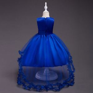 Robe de soirée élégante pour fille, robe de demoiselle d'honneur bleue à longue traîne, robe de princesse pour fille de 10 ans - Product Image 6