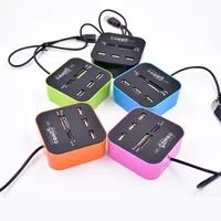 Hub USB Combo Splitter de 3 Puertos, Estación de Acoplamiento con Lector de Tarjetas SD, TF, M2, MS/Pro Duo, USB 2.0 para PC y Laptop