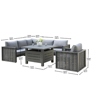 OSMEN DRESDEN Sofa Set <strong>Furniture</strong> 5pcs Set <strong>Garden</strong> <strong>Corner</strong> Sofa <strong>Rattan</strong> Chair for Patio Terrace - Product Image 5