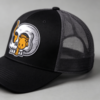 Casquette de camionneur personnalisée à profil moyen, réglable, avec broderie de patch animalier, plusieurs couleurs unies, devant en coton et dos en maille, pour le streetwear et l'extérieur