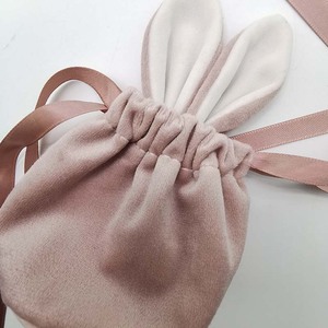 Pochette en velours avec cordon de serrage, sac cadeau à oreilles de lapin pour bijoux, bonbons, chocolat, emballage en peluche douce, sac à friandises à oreilles de lapin de Pâques - Product Image 6