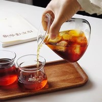 Minimalistische 5oz 15oz hittebestendige glazen koffiezetset van hoog borosilicaatglas met kan, sapmok en proefbeker voor café en thuisgebruik