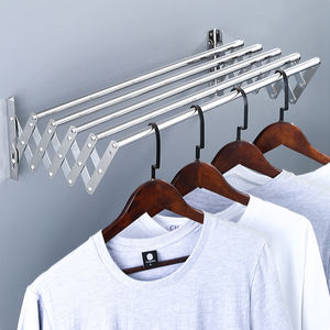 Support mural large accordéon antirouille étendoir à <span class=keywords><strong>linge</strong></span> rétractable 7 tiges de suspension décalées et cinq crochets porte-<span class=keywords><strong>linge</strong></span> - Product Image 6