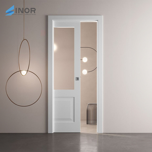 Porte de poche portante de bonne qualité Rail de luxe Double vitrage Système intérieur français Quincaillerie robuste Bon prix - Product Image 6