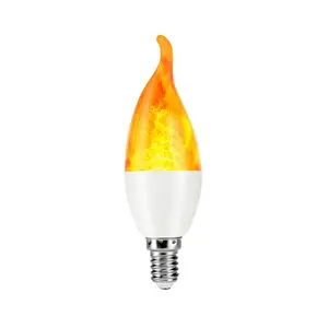 E12 LED Flicker Flame Light Bulb Simulated Burning Fire Effect Festival Party New Year