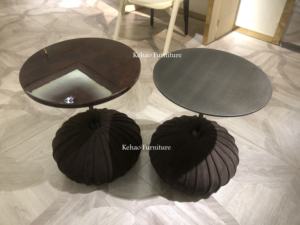 Table d'appoint de style italien, design villa, plateau en métal doré, table ronde, style simple, petite table d'appoint pour le café, meubles de maison - Product Image 6