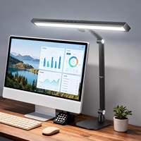 Lampe de bureau LED 18W pour architecte avec base, barre lumineuse bicolore pour la protection des yeux, idéale pour les vidéoconférences, le dessin technique et le streaming en bureau