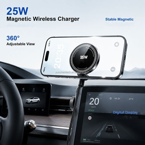 Support de téléphone magnétique sans fil 25W <span class=keywords><strong>pour</strong></span> voiture, fixation à clip d'écran <span class=keywords><strong>pour</strong></span> véhicules à énergie nouvelle, support de navigation <span class=keywords><strong>pour</strong></span> <span class=keywords><strong>iPhone</strong></span> - Vente en gros - Product Image 1