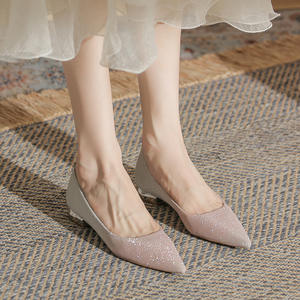 Zapatos de Novia para Uso Diario, Bailarinas de Tacón Bajo, Planos, de Cuero Genuino, Ligeros e Impermeables para Mujer - Product Image 5