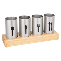 Porte-ustensiles de cuisine sur comptoir à quatre compartiments, seau de rangement pour couverts autoportant