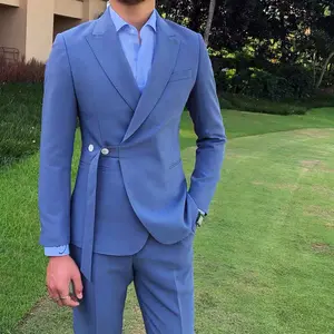 Men's Slim Fit Suits One Button Tuxedo Belt for Men Business Wedding Suits Party