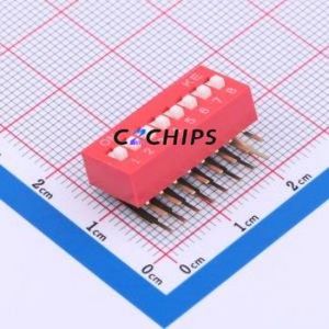 DSDA08LHGETR DIP Switch Switch Single Pole Single Throw 8 PC Pin 2.54mm - Product Image 1