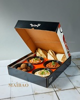 Boîte à lunch jetable pliée en papier à 5 compartiments pour emballage de restauration rapide avec séparateur