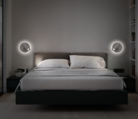 Lampe murale de lecture LED ronde à double interrupteur, rotation à 350 degrés, pour hôtel, salon, chambre à coucher, chevet, éclairage d'ambiance nocturne