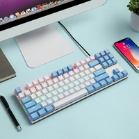 Clavier de jeu filaire RGB rétroéclairé 88 touches ABS pour PC, ordinateur portable et tablette – Sensation de clavier de bureau