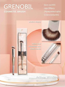 Set di pennelli per trucco Grenobil, 288 pezzi, pelo sintetico, manico in metallo, forma piatta, per applicazione trucco - Product Image 3