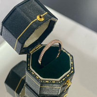 Bague d'éternité en argent 925 plaqué or rose avec diamant de laboratoire certifié IGI, taille brillant, pour femme, bijoux Lanphear