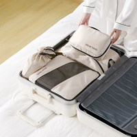 Organisateur de vêtements de voyage personnalisé de haute qualité, ensemble de 6 sacs de compression, cubes d'emballage à fermeture éclair pour bagages de voyage