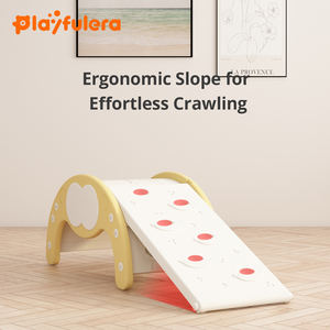 Ensemble <span class=keywords><strong>d</strong></span>'<span class=keywords><strong>escalade</strong></span> et de glisse pour bébé en HDPE avec deux toboggans et une barre <span class=keywords><strong>d</strong></span>'équilibre - Aire de jeux de dessin animé pour tout-petits, entraînement de la coordination œil-main - Product Image 2