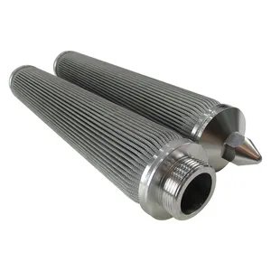 Fonte de fabricante para 40 polegadas 316l aço inoxidável 20um plissado vela filtro para fibra de poliéster