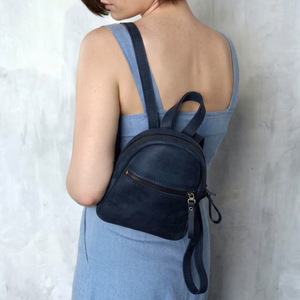 Custom Genuine Leather <b>Mini</b> <b>Backpack</b> <b>Women</b> Small Cowhide Rucksack Luxury Ladies Travel Bag Wholesale Supplier LSBP-0017 - Product Image 1