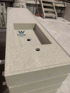 Encimera personalizada Lavabo de terrazo Fregadero de inodoro Muebles de baño Encimera Losas de piedra sinterizada Estilo de lujo Directo de fábrica - Product Image 6