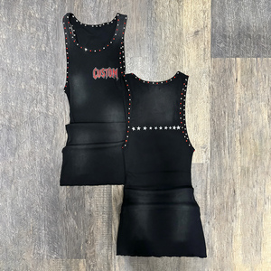 <span class=keywords><strong>Mini</strong></span> <span class=keywords><strong>Abito</strong></span> da Donna Aderente Senza Maniche in Morbido <span class=keywords><strong>Cotone</strong></span> Elasticizzato Colore Caramella con Orlo Ondulato e Effetto Sbiadito Vintage - Product Image 5