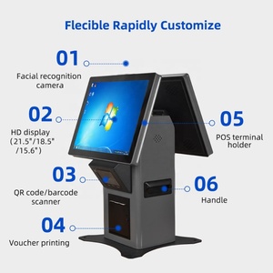 Card Reader Touchscreen Ordering Kiosk Flat Screen Android RK3568 Voucher <b>Printing</b> 21.5'' SDK 1920X1080 Standard 1 Year - Product Image 5
