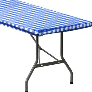 100%PVC waterproof oil proof outdoor household eco-friendly flannel vinyl elastic table cover picnic table cloth