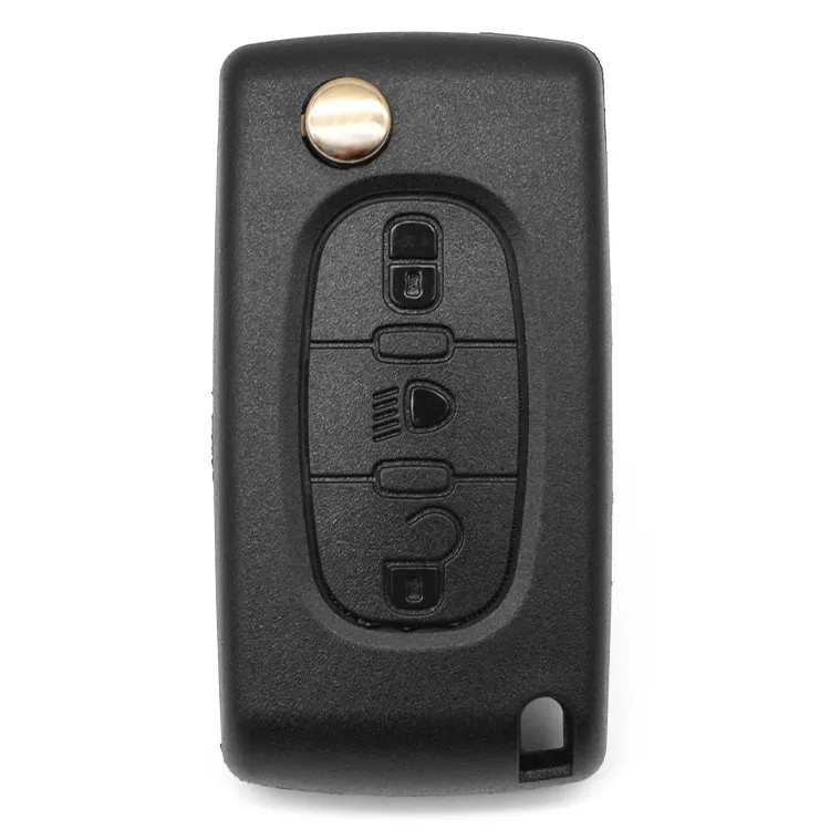 Novo C-itroen Flip Folding Car Key Shell 3 Botões Luz Virar Chave Caso Hu83 Chave Lâmina CE0536 Com Suporte Da Bateria Com Logotipo