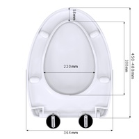 XJ-922 Siège de toilette en plastique en forme de V de haute qualité à fermeture lente, accessoires de salle de bain, couvercle de toilette