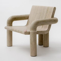 Newstar Usine Pierre De Marbre Naturel Table Personnalisée avec Chaise Italienne Super Blanc Travertin Table À Manger Ensemble pour Salle À Manger