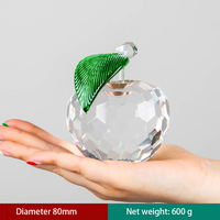 Ornement Pomme en Cristal Fait Main Luxe Léger Haut de Gamme pour Entrée, Salon, Meuble TV, Décoration Intérieure – Coffret Cadeau Parfait pour la Veille de Noël