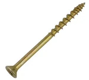 3.5 Inch #12 Gold Triple Coated Deck Screws Carbon Steel Structural Wholesale Deck Screw Of High Quality