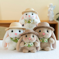 Adorable Peluche Lapin Mignon avec Chapeau, Douce Poupée en Tissu pour Enfants, Jouet en Peluche Kawaii pour Machine à Pinces