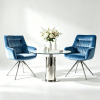 Chine 360 °   Fauteuil d'appoint pivotant rembourré en velours plissé avec pieds en chrome